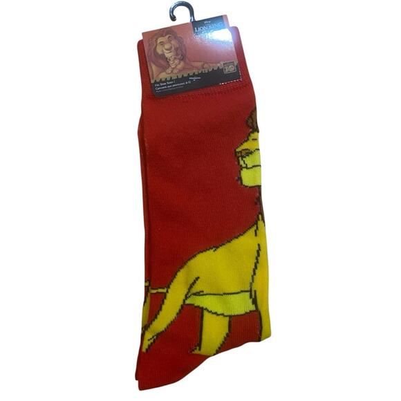Disney Lion King Mufasa Red Crew Socks - Picture 1 of 6